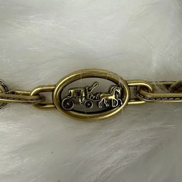 Coach Horse & Carriage Chain Strap In Brass/Brass CX180 NWT - Picture 4 of 8